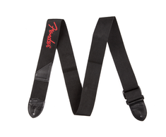 Gitaros diržas Fender red logo poly strap, juodas