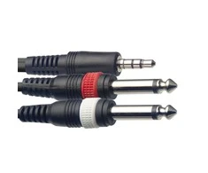 Kabelis 3.5mm Minijack stereo - 2x6.3 Jack 3m Stagg SYC3/MPSB2P E