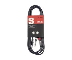 Kabelis 3.5mm Minijack stereo - 2x6.3 Jack 2m Stagg SYC2/MPSB2P E