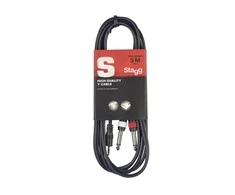 Kabelis 3.5mm Minijack stereo - 2x6.3 Jack 3m Stagg SYC3/MPSB2P E