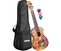 Koncertinė ukulelė Cascha Art Flowers HH 2607