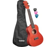 Koncertinė ukulelė Cascha Linden raudona CUC102