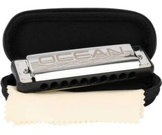 Lūpinė rock-bliuzo armonikėlė Bb tonacijoje Cascha Ocean Rock Blues HH 2333, juoda