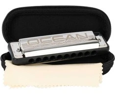 Lūpinė rock-bliuzo armonikėlė D tonacijoje Cascha Ocean Rock Blues HH 2328, juoda