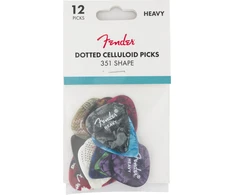Mediatorių koplektas 12 vnt., 0,97mm Fender Dotted Heavy 351 Shape