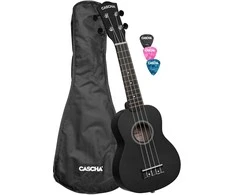 Soprano ukulelė Cascha Linden juoda HH 3960