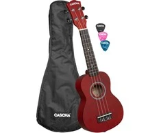 Soprano ukulelė Cascha Linden raudona HH 3961