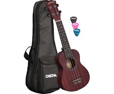 Soprano ukulelė kairiarankiams Cascha Mahogany raudona HH 2263L