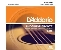 Stygos akustinei gitarai D'Addario EJ15 .010