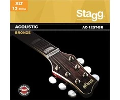Stygos dvylikastygei akustinei gitarai Stagg AC-12ST-BR .010 - 0.047