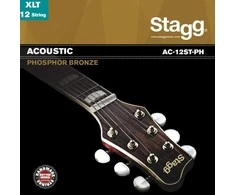 Stygos dvylikastygei akustinei gitarai Stagg AC-12ST-PH .010 - 0.047