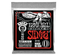 Stygos el. Gitarai Ernie Ball Skinny Top Heavy Bottom Slinky Dengtas Titanium 10-52