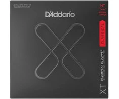 Stygos klasikinei gitarai D'Addario Carbon Sidabrinis Plated Cooper XTC45FF