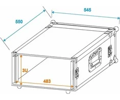 Transportavimo dėžė Roadinger Amplifier Rack PR-1, 3U, 47cm