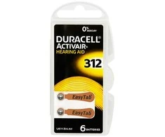 Bateria DA-312 DURACELL do aparatu słuchowego 6szt.