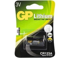 Bateria litowa 3V CR123A GP lizdinė plokštelė 16,8x34,5 mm