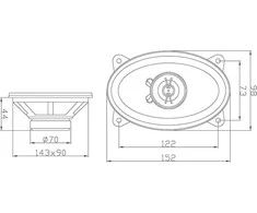 BLOW 0960# Automobilinis garsiakalbis BLOW WH-4616 4x6 2way