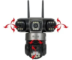 BLOW WiFi kamera su 3 objektyvais, 6MP, V380, juoda