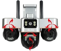 BLOW WiFi kamera su 3 pasukamais objektyvais, 6MP, V-BP36, juoda