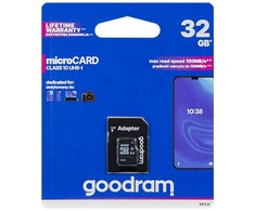 Karta Micro SDHC 32GB+adapter SD CL10 GOODRAM UHS-I
