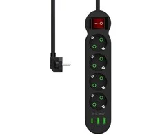 Blow PS-440 maitinimo prailginimo kabelis su 4 lizdais, 2xUSB+USB-C, 5m, juodas, 3x1mm