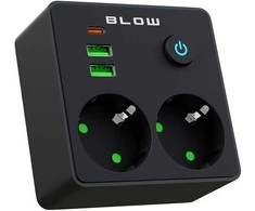 Blow Skirstytuvas R-20 PR 2 LIZDAI + 2 USB + USB-C, baltas