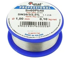 9633# Lydmetalis su fliusu CYNEL Sn60Pb40 SW26 1.00mm 100g