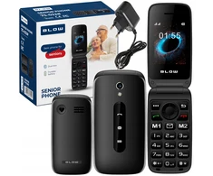 BLOW Juodas telefonas senjorams su atvartu S24
