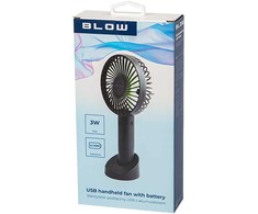 Blow Rankinis USB ventiliatorius su įkraunama baterija, juodas