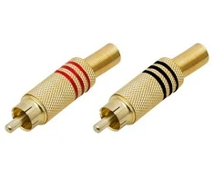 1034# RCA cinch kištukas, auksinis, didelis, juodas