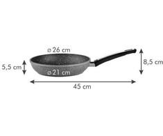 Keptuvė nepridegančia danga TESCOMA I-PREMIUM stone, tinka ir indukcinei viryklei, ø 26 cm
