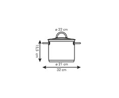 VISION PUODAS SU DANGIU ø 22 cm, 5,5 l TESCOMA