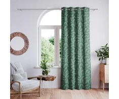 Naktinė užuolaida AmeliaHome CALM 140x250 cm, žiedai, spalva: žalia