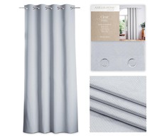 Naktinė užuolaida AmeliaHome CLEAR, 140x250 cm, žiedai, spalva: sidabrinė