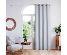 Naktinė užuolaida AmeliaHome CLEAR, 140x250 cm, žiedai, spalva: sidabrinė