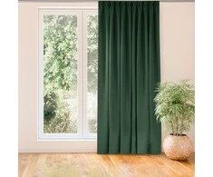 Homede Užuolaidos 140×270 cm tamsiai žalia CHENILLE FLEX