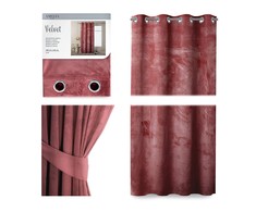 Naktinė užuolaida su žiedais AmeliaHome VELVET 140X245 cm, 1 vnt., spalva: bordinė