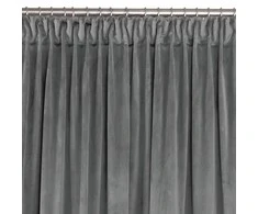 Homede Užuolaidos aksominės su klostėmis 200×245 cm, anglies spalvos