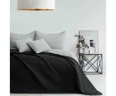 Dvipusė lovatiesė AmeliaHome SOFTA 220 x 240 cm, spalva: pilka/juoda