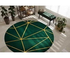 Dywan apvalus ESTEMA GEOMETRIC spalva butelkowa žalia r120 Hakano