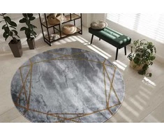 Dywan apvalus ESTEMA MARBLE 2 spalva pilka r120 Hakano