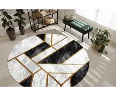 Dywan apvalus ESTEMA MARBLE 3 spalva juoda r160 Hakano