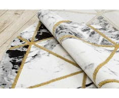 Kilimas MARBLETRIANGLES, juodos ir auksinės spalvos ESTEMA