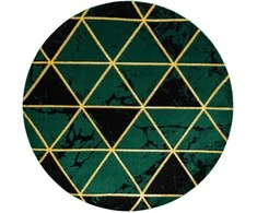Dywan apvalus ESTEMA MARBLETRIANGLES spalva butelkowa žalia r120 Hakano