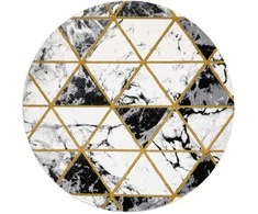 Dywan apvalus ESTEMA MARBLETRIANGLES spalva juoda r160 Hakano