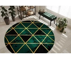 Dywan apvalus ESTEMA MARBLETRIANGLES spalva butelkowa žalia r120 Hakano