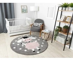 Dywan apvalus TINIES DOLLY spalva pilka r140 Hakano