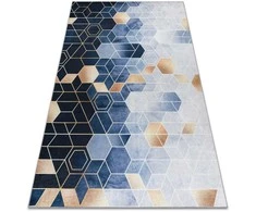 ARLEN CUBE kilimas spalva mėlyna geometrinis modernus stilius 80x150 Hakano