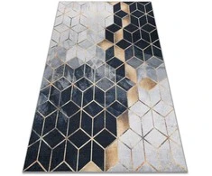 ARLEN CUBE2 kilimas spalva juoda geometrinis modernus stilius 80x150 Hakano
