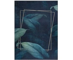 Dywan ARLEN LEAVES spalva tamsiai mėlyna glamour styl tropikalny 80x150 Hakano